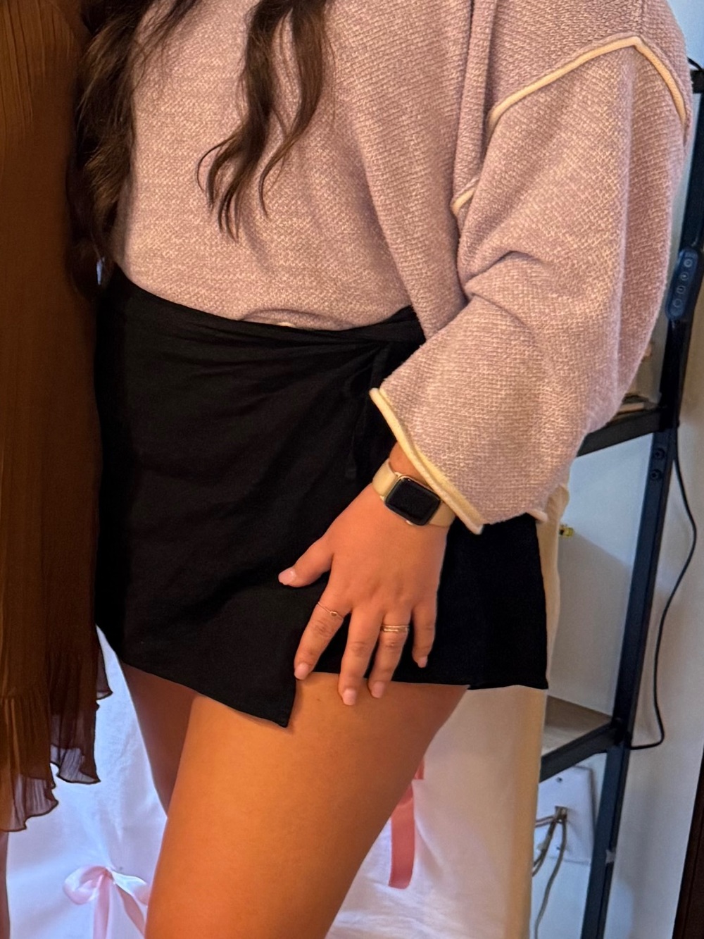 Old Navy Black Wrap Skort with Side Tie
